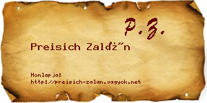 Preisich Zalán névjegykártya