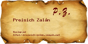 Preisich Zalán névjegykártya