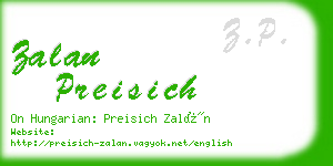 zalan preisich business card